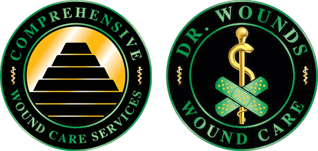 comprehensive wound care services and Dr. Wounds wound care logos